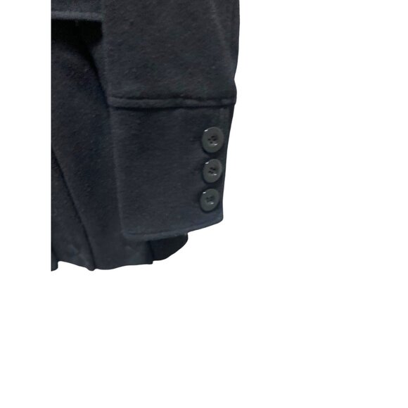 Moda International Peplum Wool Peacoat Black Size XS Y2K Vintage Minimalist Cozy - Picture 7 of 12